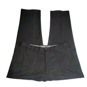 Men's Haggar Magic Stretch 36x29 Black Dress Casual Pants tapered legs